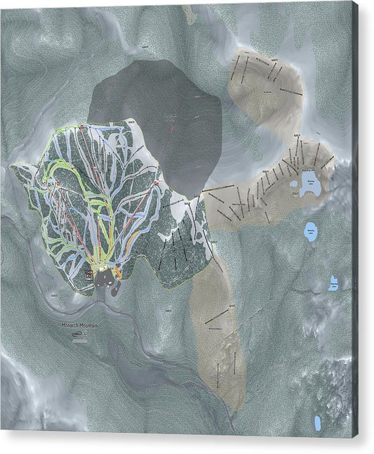 Monarch Mtn Ski Trail Map - Acrylic Print - Powderaddicts