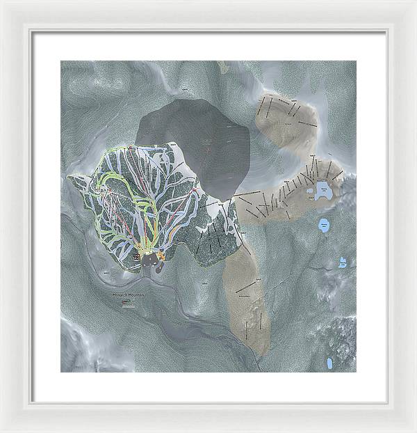 Monarch Mtn Ski Trail Map - Framed Print - Powderaddicts