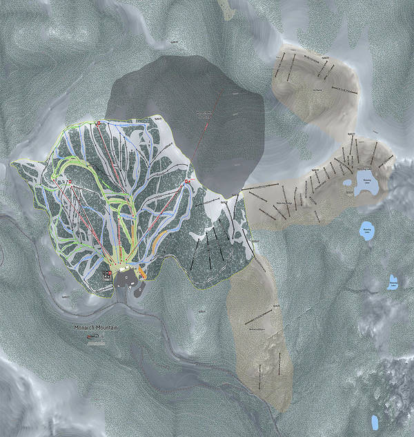 Monarch Mtn Ski Trail Map - Art Print - Powderaddicts