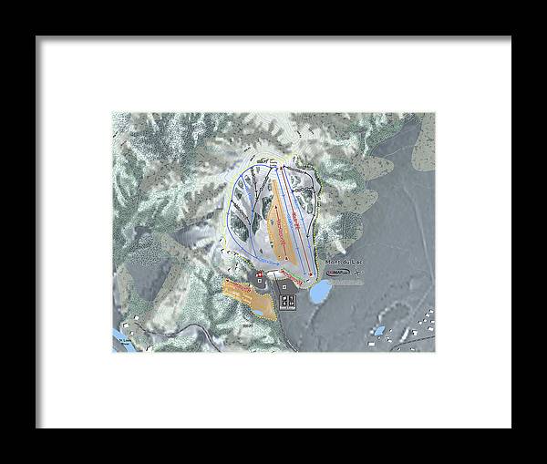 Mont Du Lac Ski Trail Map - Framed Print - Powderaddicts