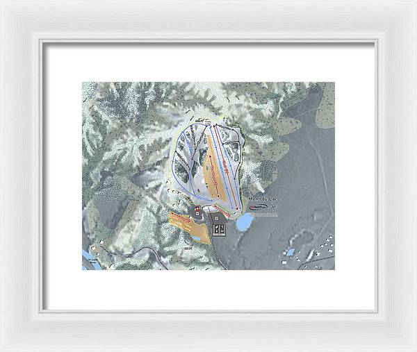 Mont Du Lac Ski Trail Map - Framed Print - Powderaddicts
