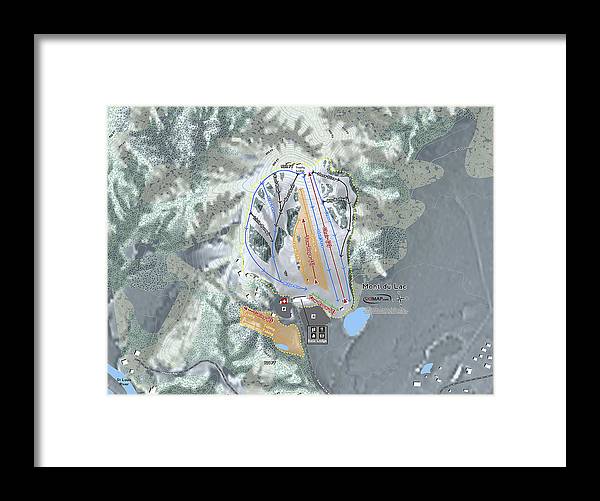 Mont Du Lac Ski Trail Map - Framed Print - Powderaddicts