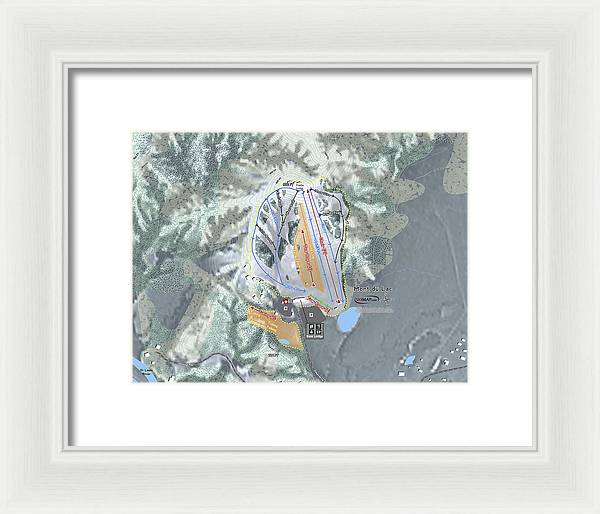 Mont Du Lac Ski Trail Map - Framed Print - Powderaddicts