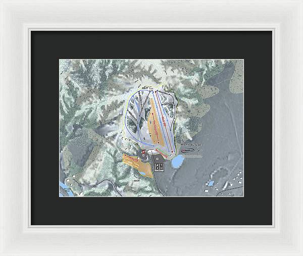 Mont Du Lac Ski Trail Map - Framed Print - Powderaddicts