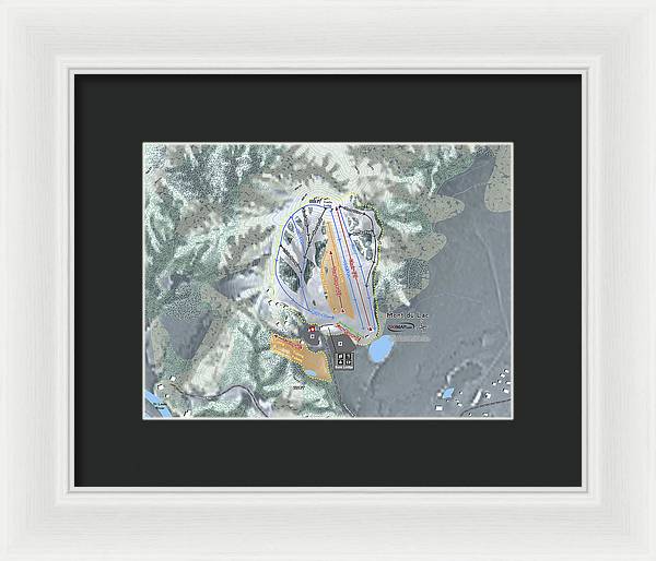 Mont Du Lac Ski Trail Map - Framed Print - Powderaddicts