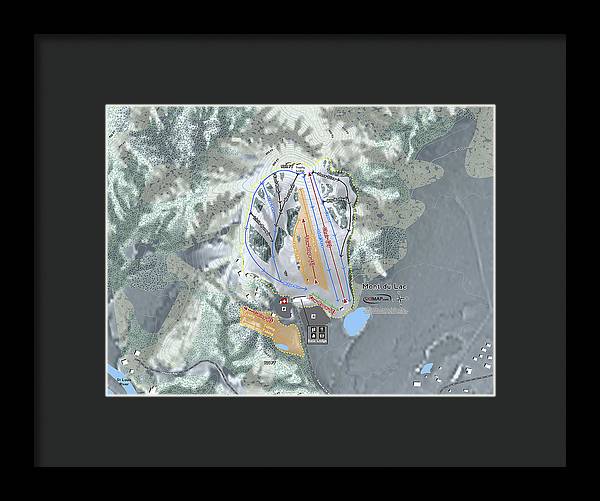 Mont Du Lac Ski Trail Map - Framed Print - Powderaddicts