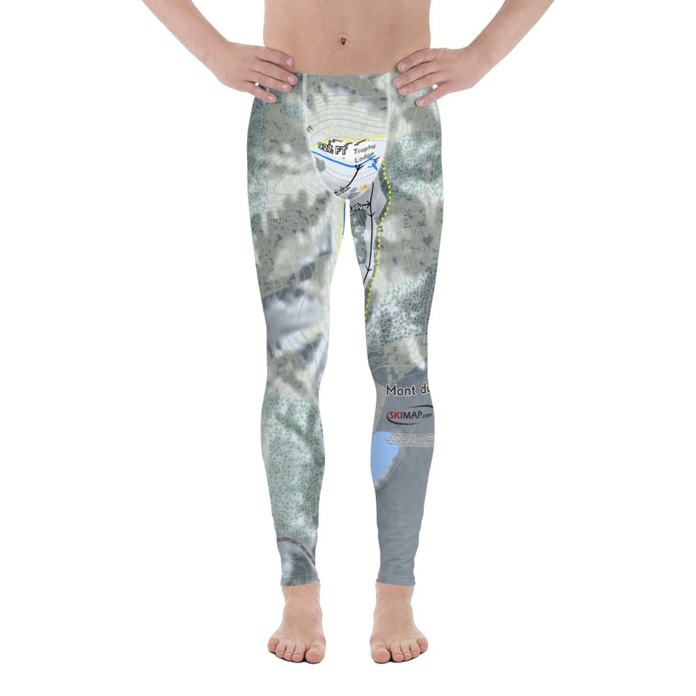 Mont Du Lac, Wisconsin Ski Trail Map Men's Base Layer Bottom - Powderaddicts