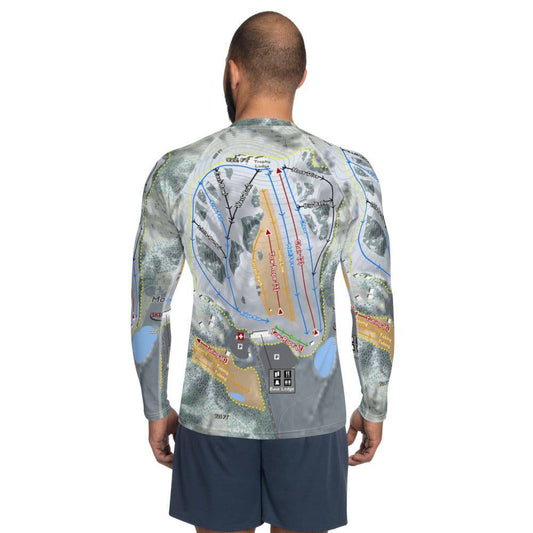 Mont Du Lac, Wisconsin Ski Trail Map Men's Base Layer Top - Powderaddicts