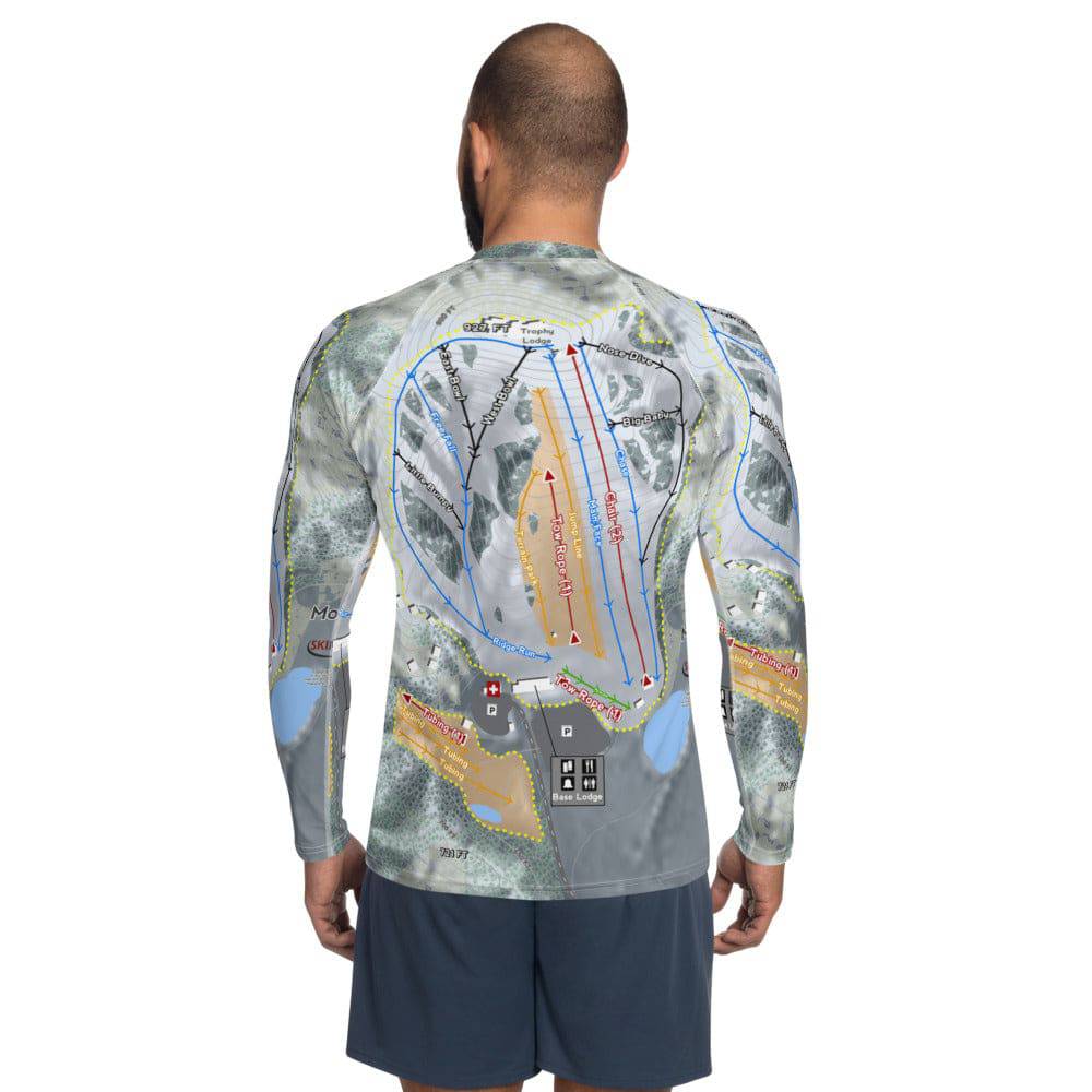 Mont Du Lac, Wisconsin Ski Trail Map Men's Base Layer Top - Powderaddicts