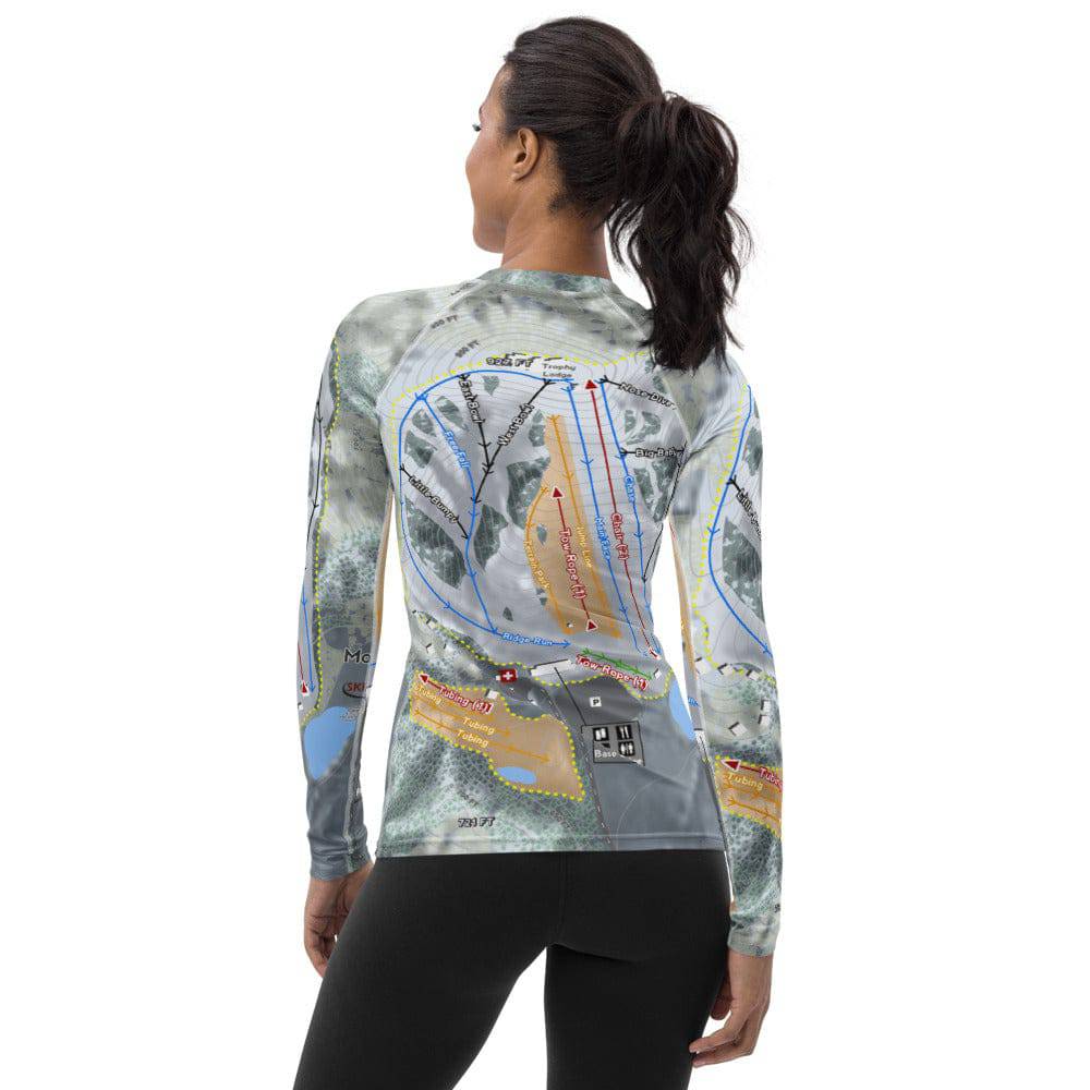 Mont Du Lac, Wisconsin Ski Trail Map Women's Base Layer Top - Powderaddicts