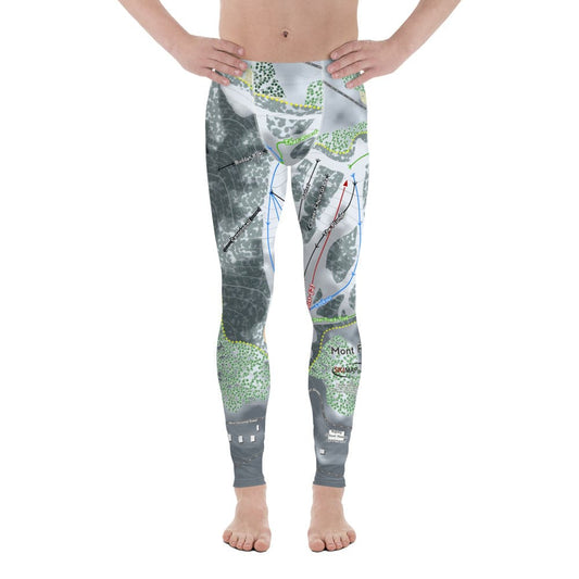 Mont Ripley, Michigan Ski Trail Map Men's Base Layer Bottom - Powderaddicts