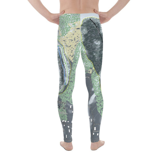Mont Ripley, Michigan Ski Trail Map Men's Base Layer Bottom - Powderaddicts