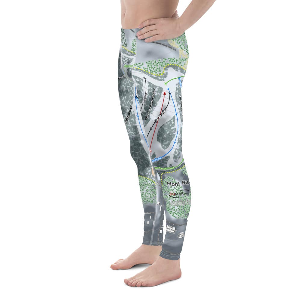 Mont Ripley, Michigan Ski Trail Map Men's Base Layer Bottom - Powderaddicts