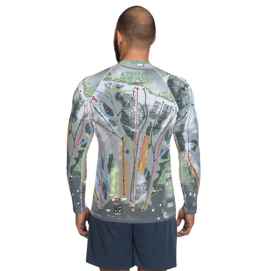 Mont Ripley, Michigan Ski Trail Map Men's Base Layer Top - Powderaddicts
