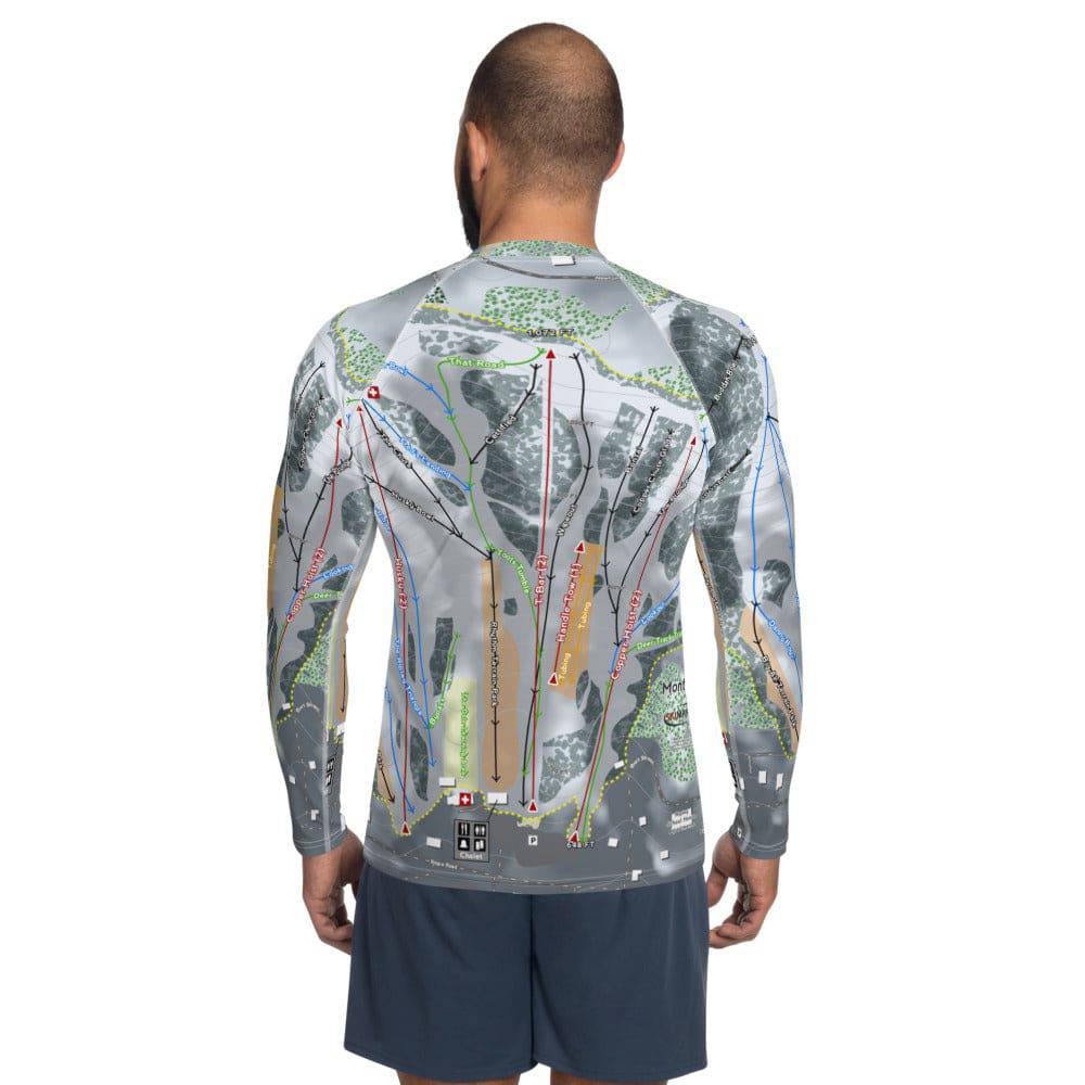 Mont Ripley, Michigan Ski Trail Map Men's Base Layer Top - Powderaddicts