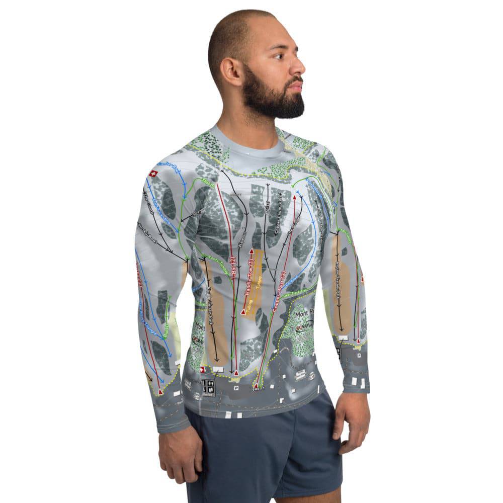Mont Ripley, Michigan Ski Trail Map Men's Base Layer Top - Powderaddicts