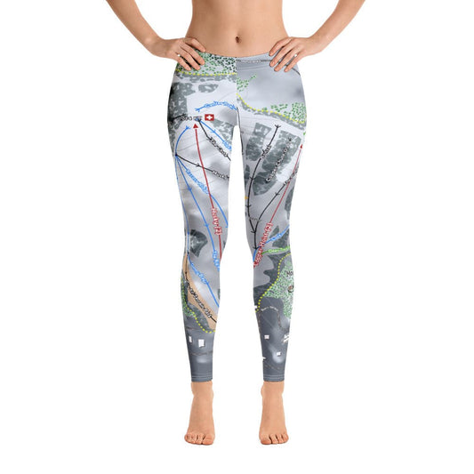 Mont Ripley, Michigan Ski Trail Map Women's Base Layer Bottom - Powderaddicts