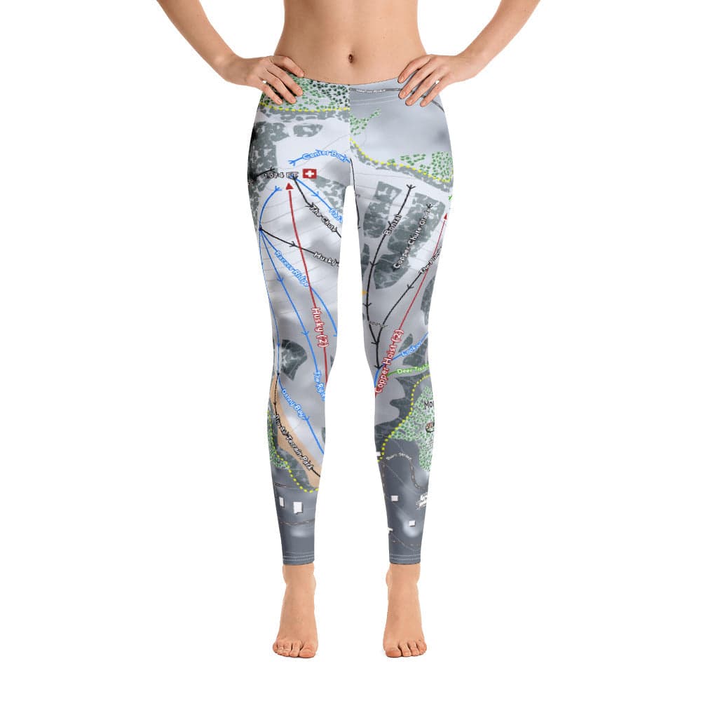 Mont Ripley, Michigan Ski Trail Map Women's Base Layer Bottom - Powderaddicts