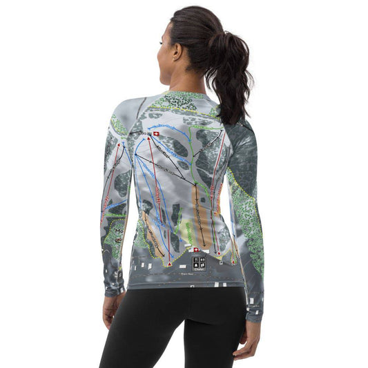 Mont Ripley, Michigan Ski Trail Map Women's Base Layer Top - Powderaddicts