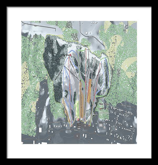 Mont Ripley Ski Trail Map - Framed Print - Powderaddicts