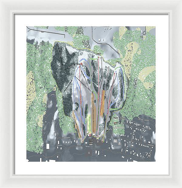 Mont Ripley Ski Trail Map - Framed Print - Powderaddicts