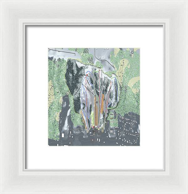 Mont Ripley Ski Trail Map - Framed Print - Powderaddicts