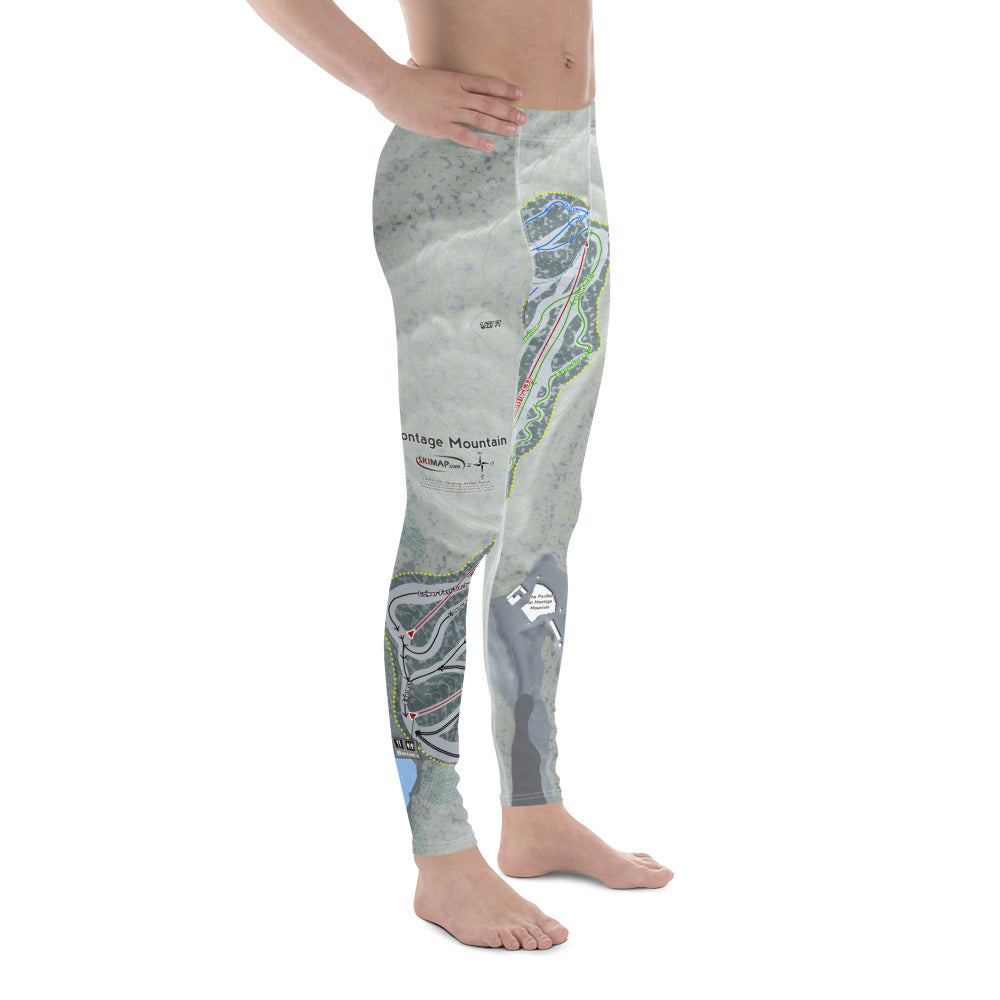Montage Mountain, Pennsylvania Ski Trail Map Men's Base Layer Bottom - Powderaddicts