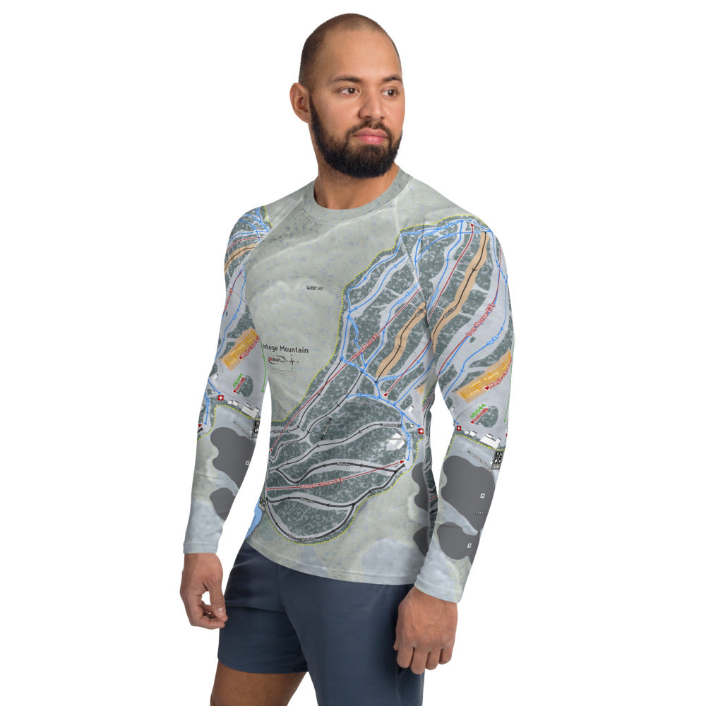 Montage Mountain, Pennsylvania Ski Trail Map Men's Base Layer Top - Powderaddicts