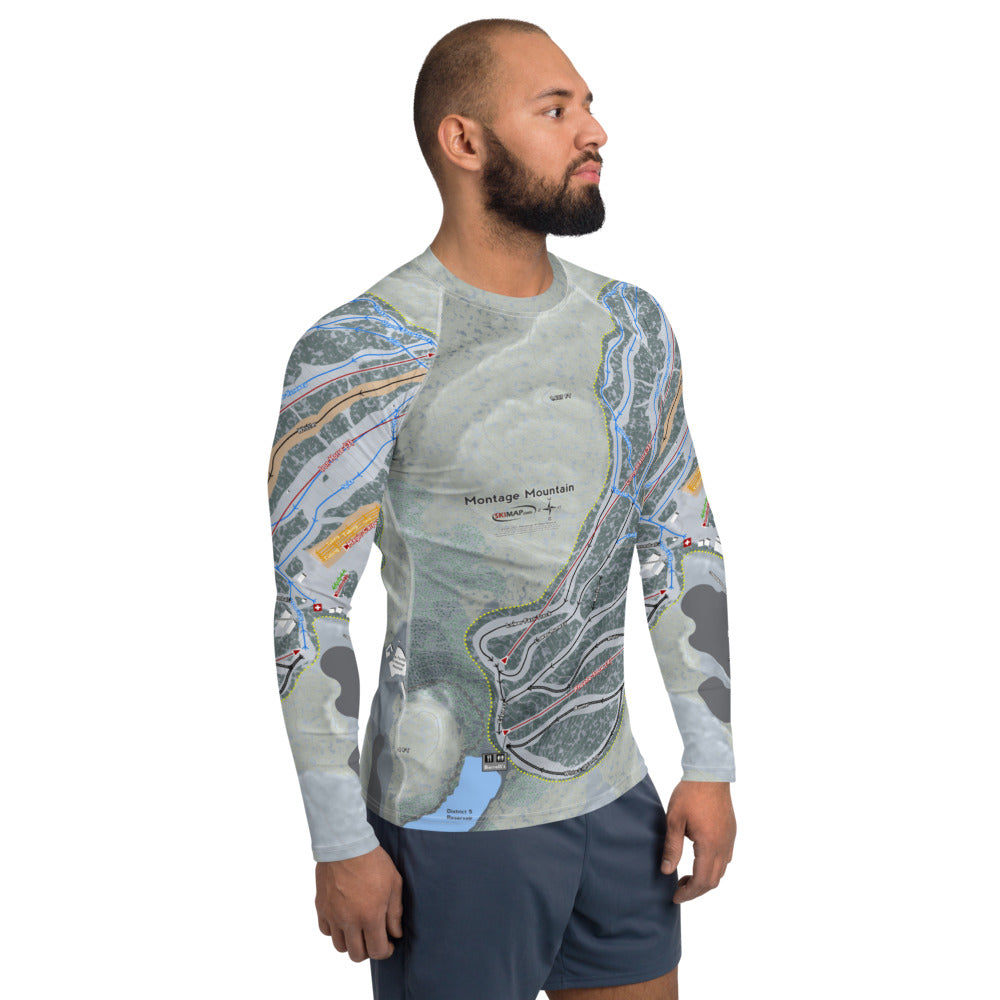 Montage Mountain, Pennsylvania Ski Trail Map Men's Base Layer Top - Powderaddicts
