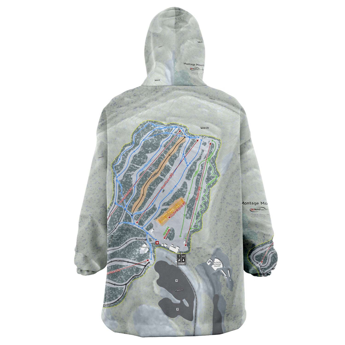 Montage Mountain, Pennsylvania Ski Trail Map Snuggie - Powderaddicts