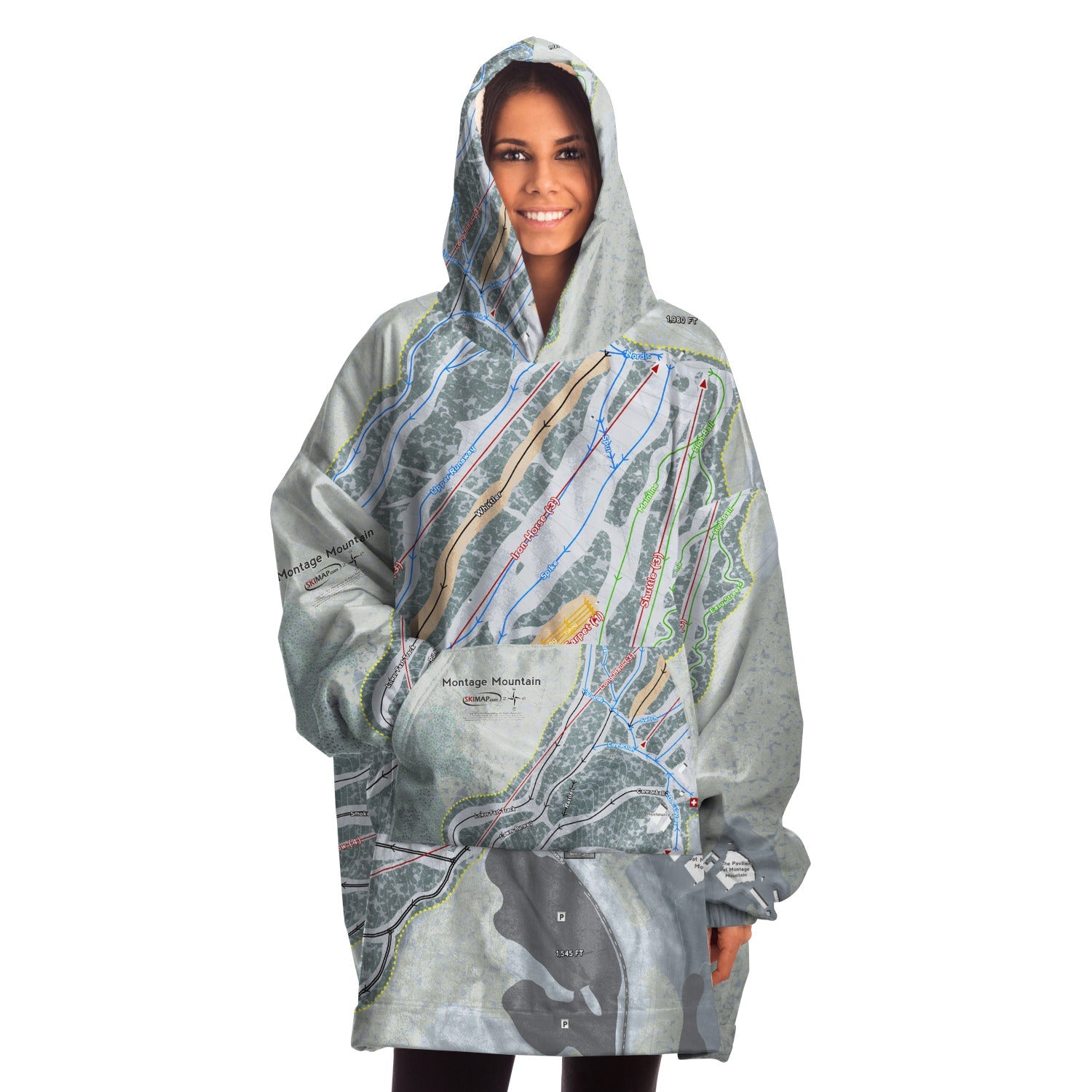 Montage Mountain, Pennsylvania Ski Trail Map Snuggie - Powderaddicts