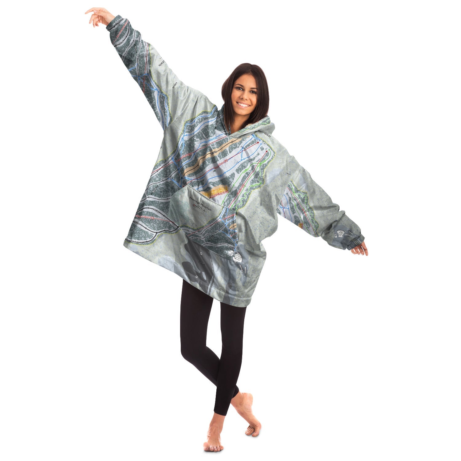 Montage Mountain, Pennsylvania Ski Trail Map Snuggie - Powderaddicts