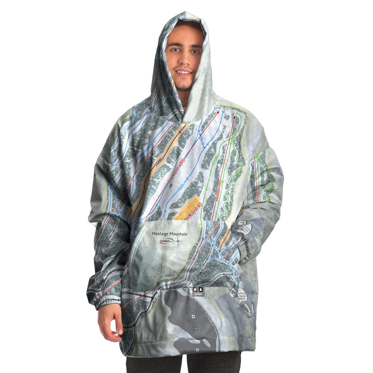 Montage Mountain, Pennsylvania Ski Trail Map Snuggie - Powderaddicts