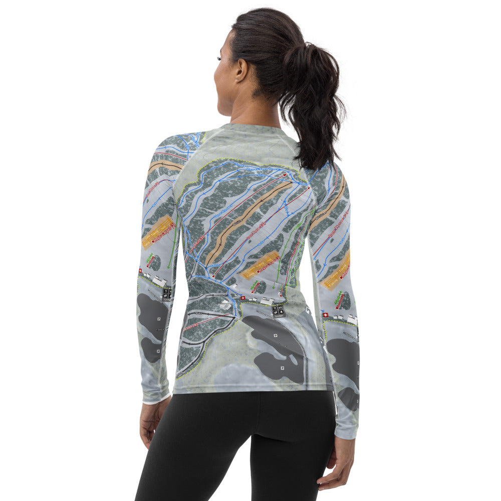 Montage Mountain, Pennsylvania Ski Trail Map Women&#39;s Base Layer Top - Powderaddicts