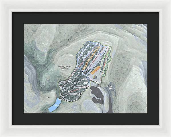 Montage Mountain Ski Trail Map - Framed Print - Powderaddicts