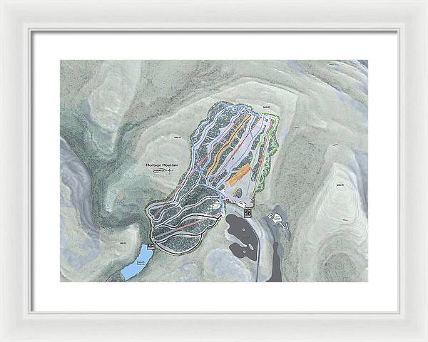 Montage Mountain Ski Trail Map - Framed Print - Powderaddicts