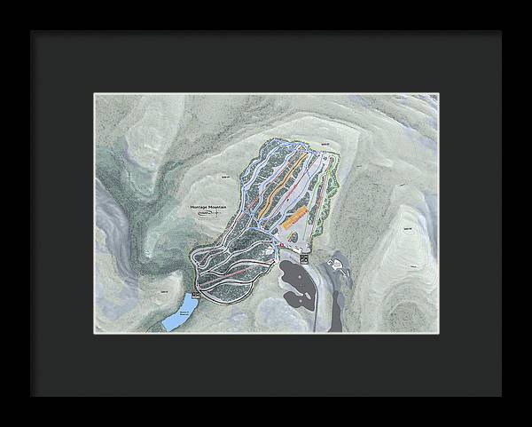 Montage Mountain Ski Trail Map - Framed Print - Powderaddicts
