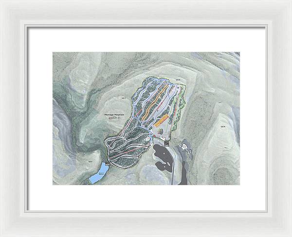 Montage Mountain Ski Trail Map - Framed Print - Powderaddicts