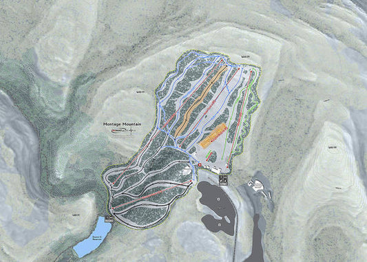 Montage Mountain Ski Trail Map - Art Print - Powderaddicts
