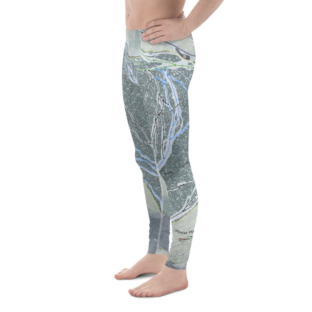 Moose Mountain, Alaska Ski Trail Map Men&#39;s Base Layer Bottom - Powderaddicts