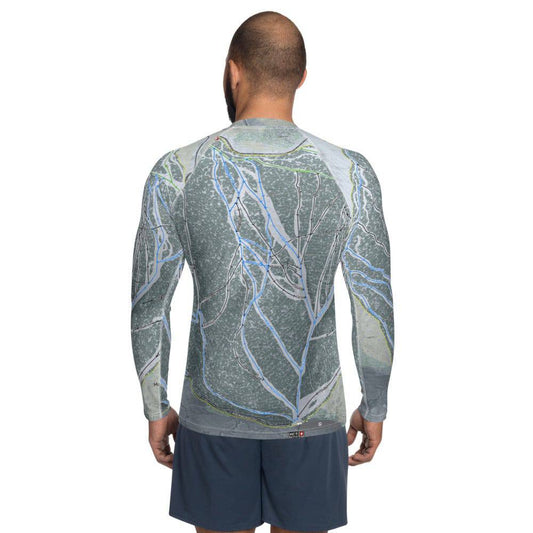 Moose Mountain, Alaska Ski Trail Map Men's Base Layer Top - Powderaddicts
