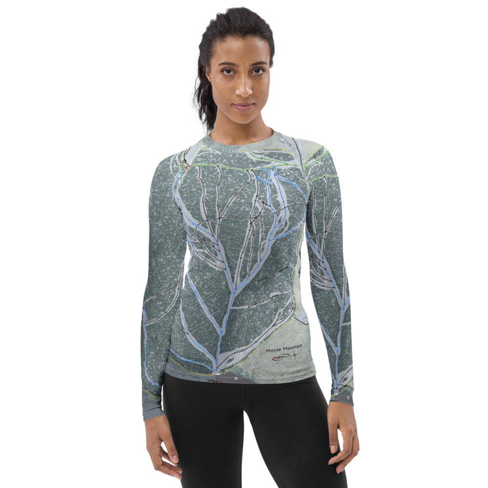 Moose Mountain, Alaska Ski Trail Map Women's Base Layer Top