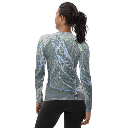Moose Mountain, Alaska Ski Trail Map Women's Base Layer Top - Powderaddicts