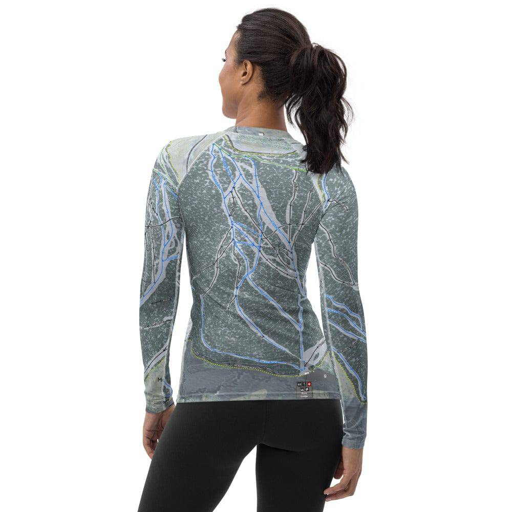 Moose Mountain, Alaska Ski Trail Map Women&#39;s Base Layer Top - Powderaddicts