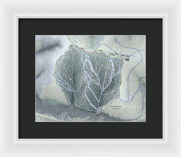 Moose Mountain Ski Trail Map - Framed Print - Powderaddicts