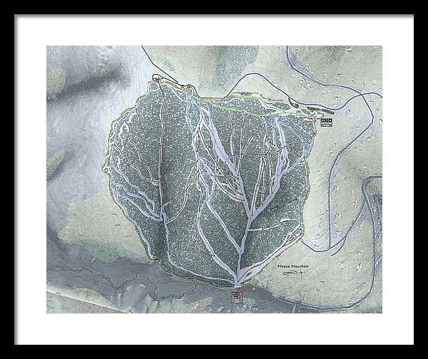 Moose Mountain Ski Trail Map - Framed Print - Powderaddicts