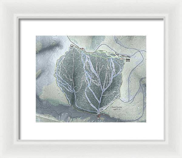 Moose Mountain Ski Trail Map - Framed Print - Powderaddicts
