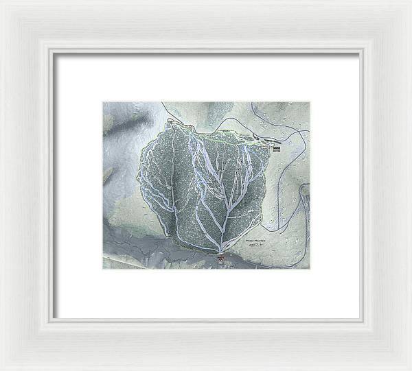 Moose Mountain Ski Trail Map - Framed Print - Powderaddicts