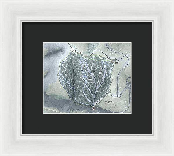Moose Mountain Ski Trail Map - Framed Print - Powderaddicts