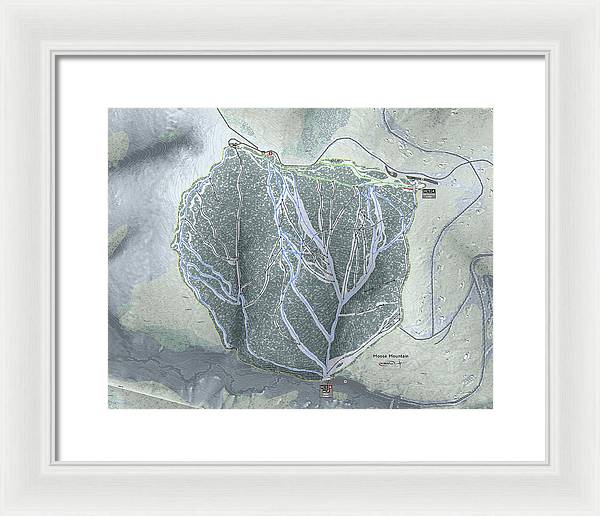 Moose Mountain Ski Trail Map - Framed Print - Powderaddicts